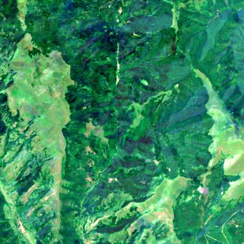 Kopren Waterfall seen from above (Sentinel-2)