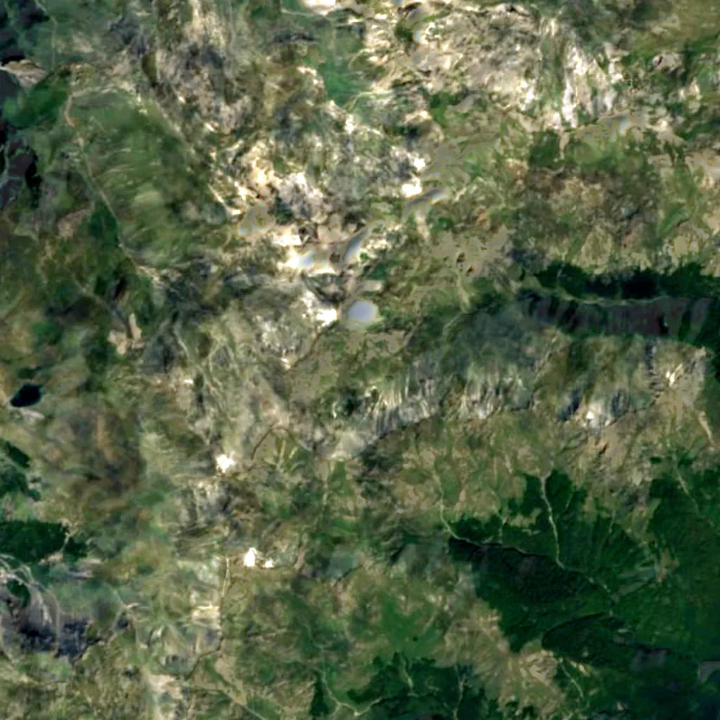 Korab Falls seen from above (Sentinel-2)
