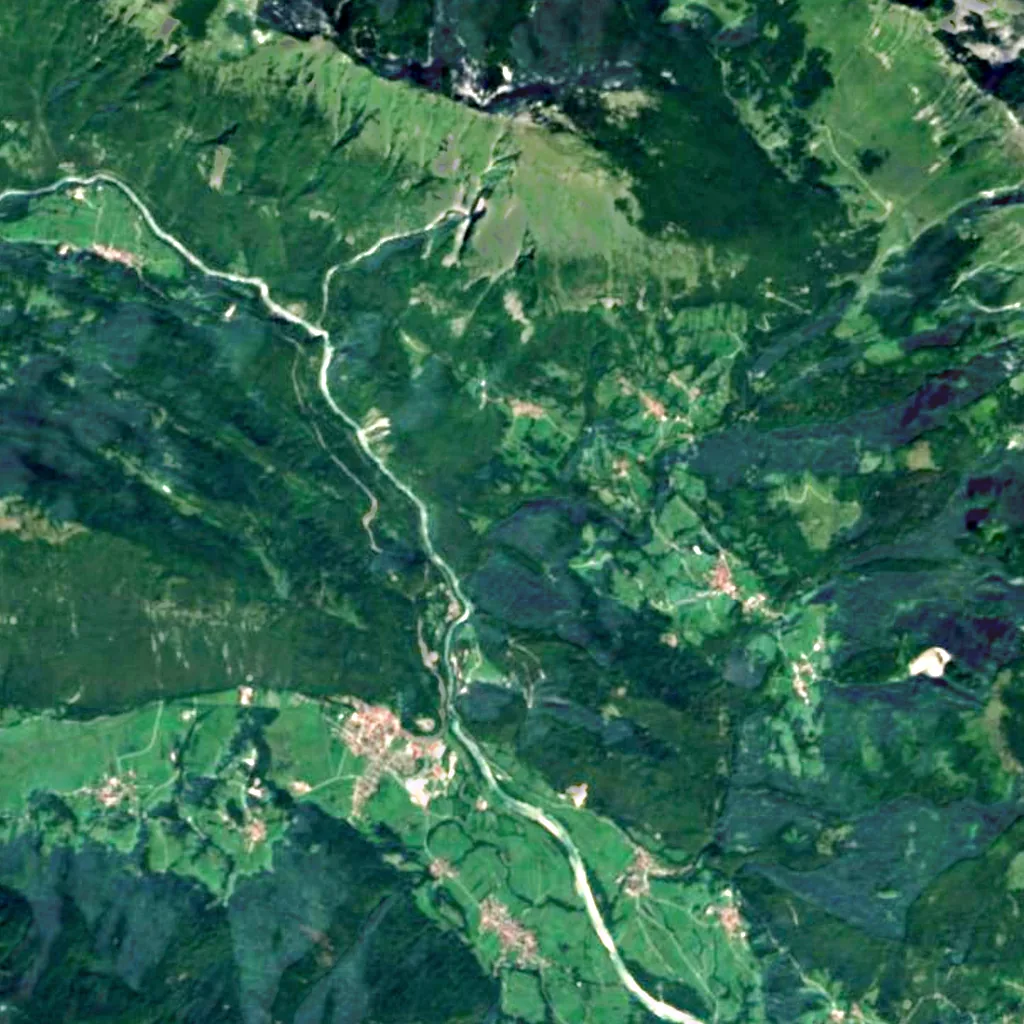 Kozjak Falls seen from above (Sentinel-2)