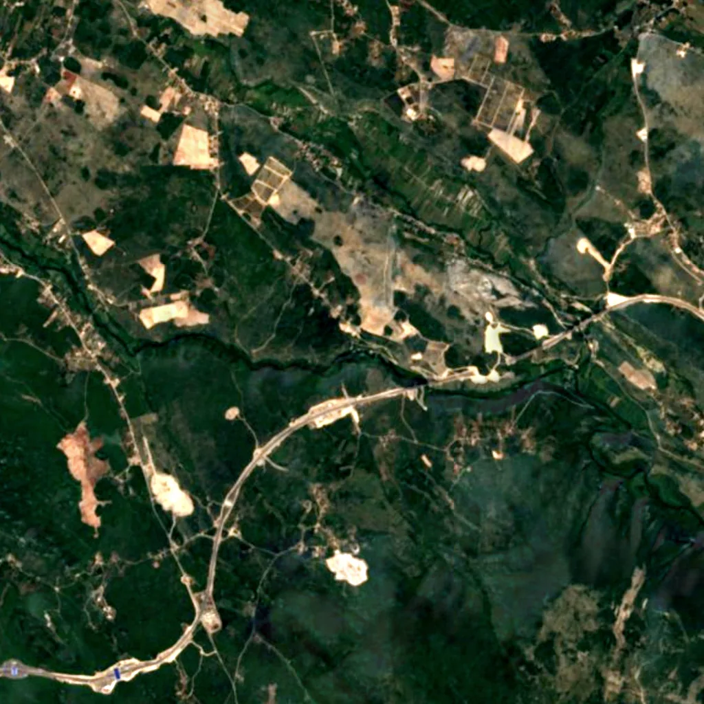 Kravica seen from above (Sentinel-2)