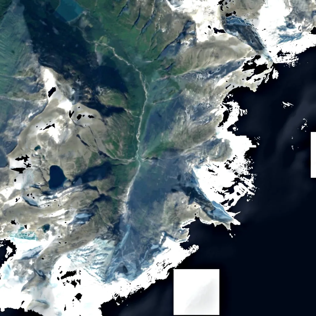 Krunefossen seen from above (Sentinel-2)