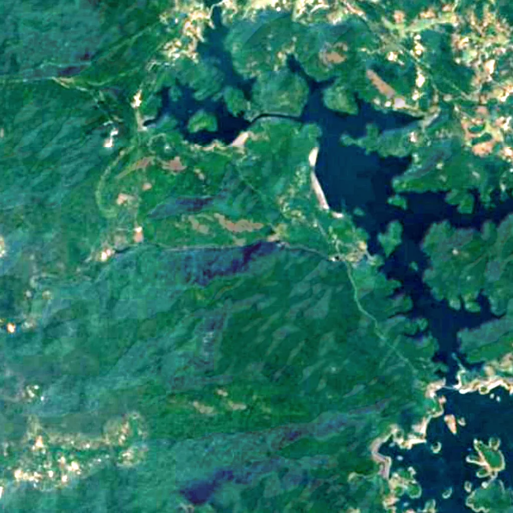 Kunchikal Falls seen from above (Sentinel-2)