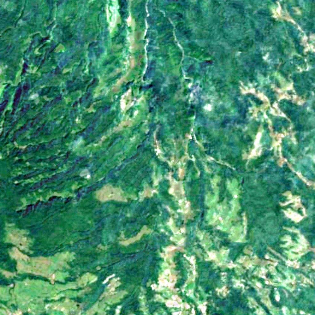 La Paz Waterfall seen from above (Sentinel-2)