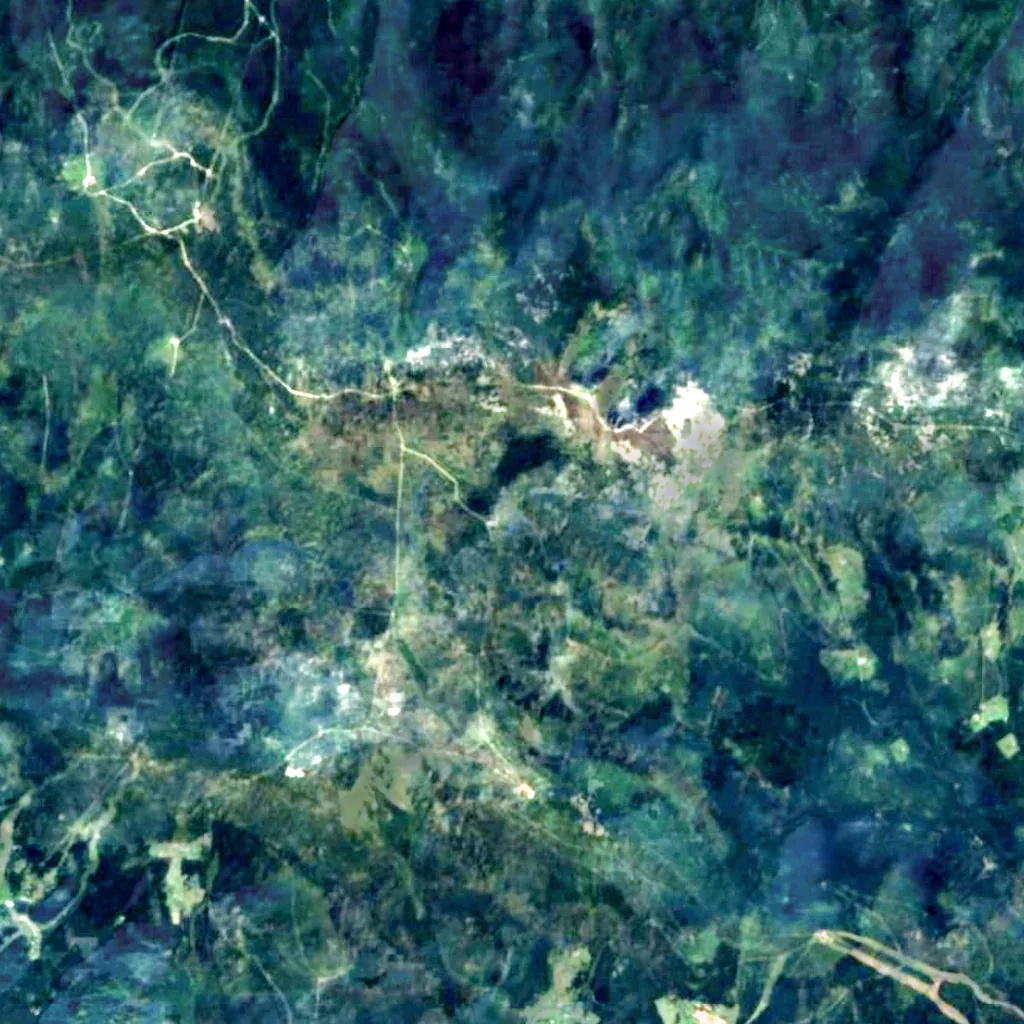 Labský vodopád seen from above (Sentinel-2)