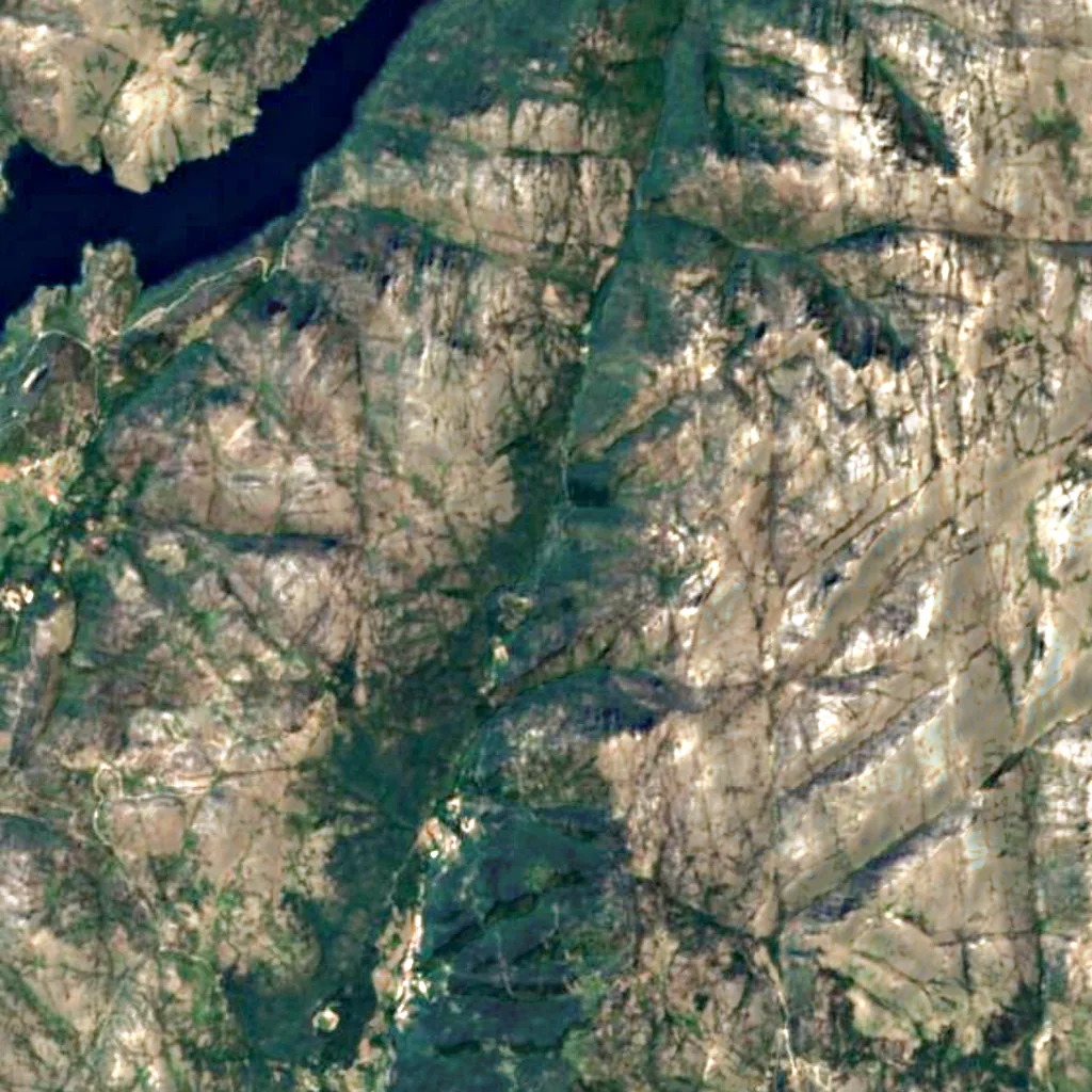 Laja Waterfall seen from above (Sentinel-2)