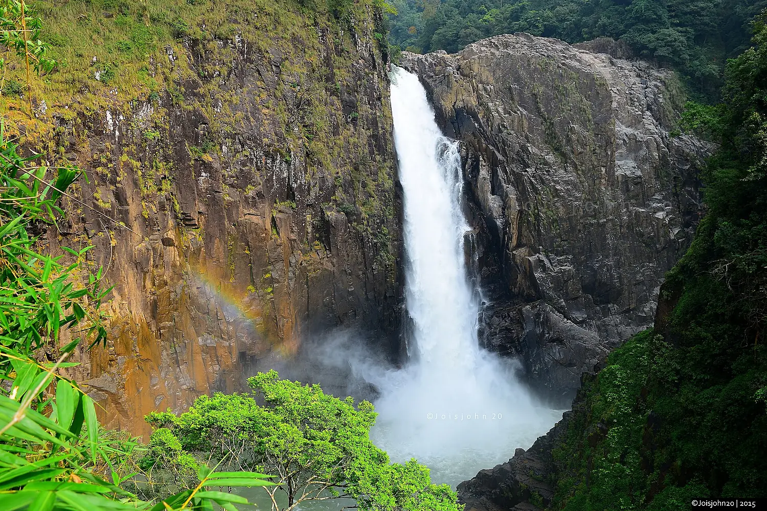Langshiang Falls Located in Sangriang, Nongstoin