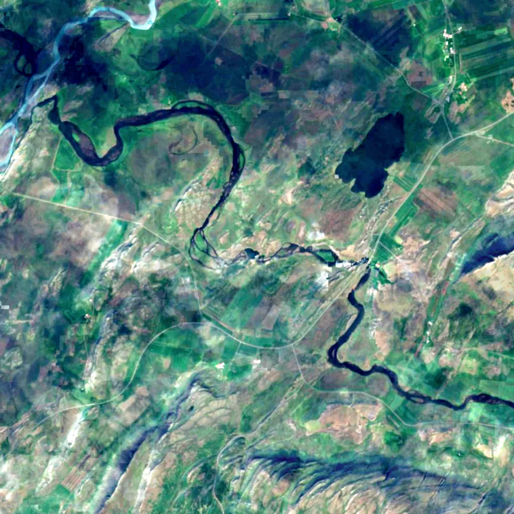 Laxfoss seen from above (Sentinel-2)