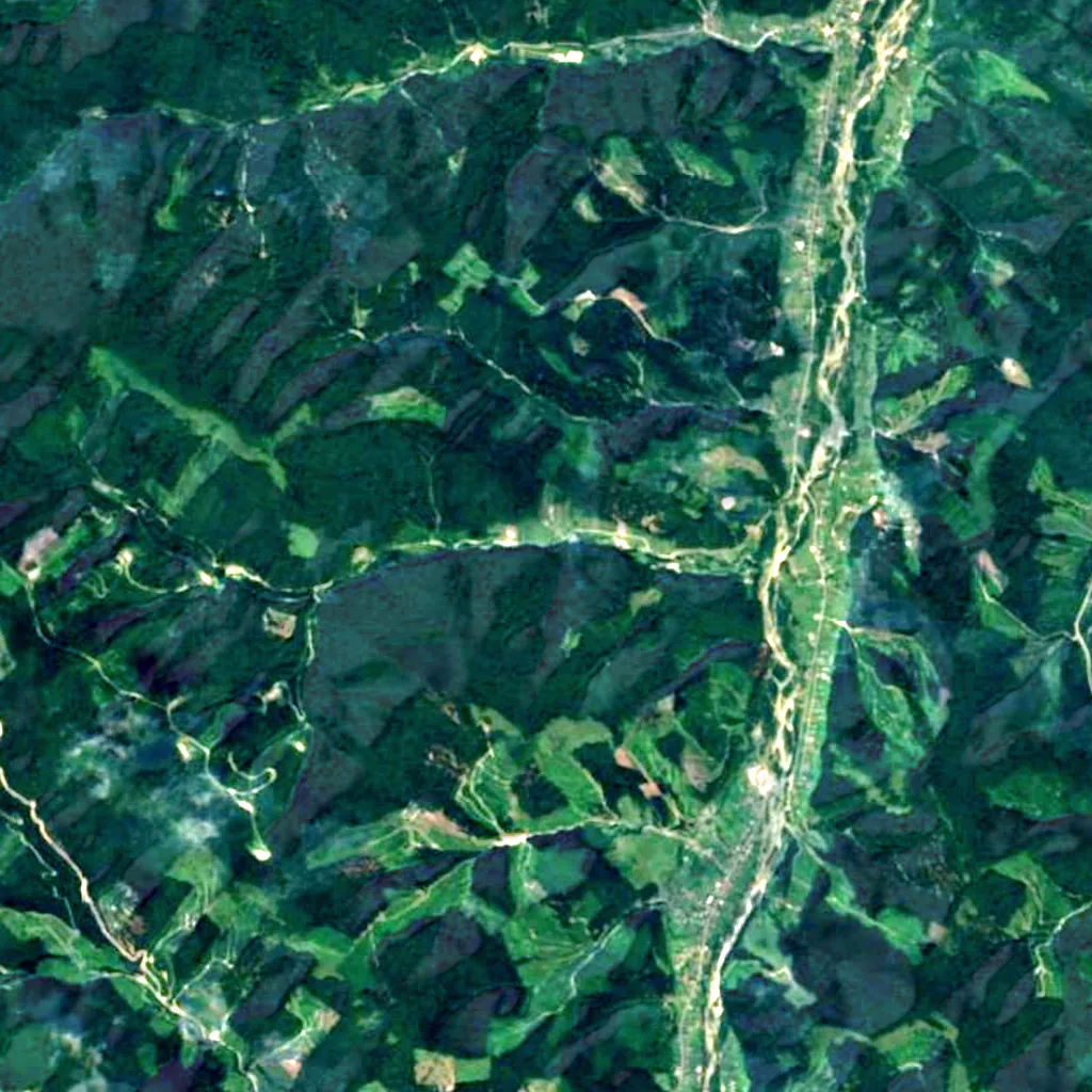 Lekechi Waterfall seen from above (Sentinel-2)