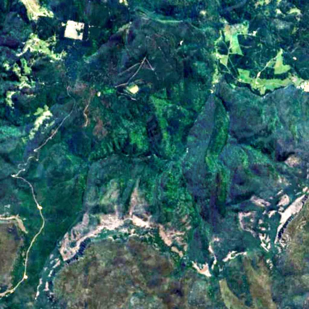 Liffey Falls seen from above (Sentinel-2)
