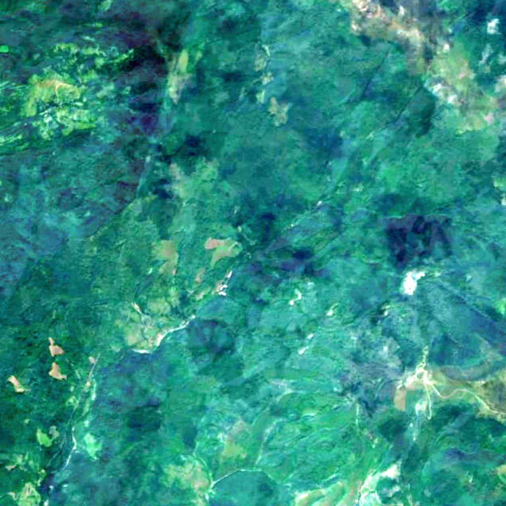 Lumshory Waterfalls seen from above (Sentinel-2)
