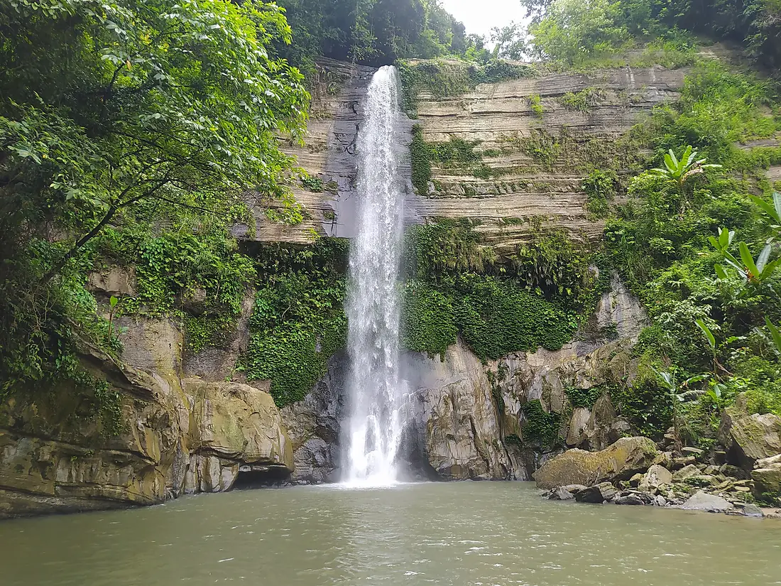 Front view of Madhabkunda waterfall on 13 August 2022