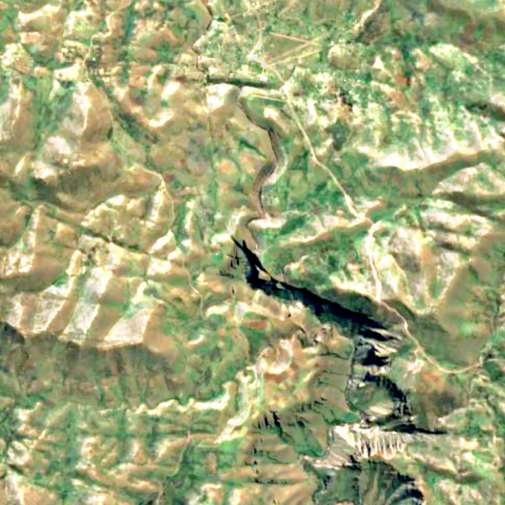 Maletsunyane Falls seen from above (Sentinel-2)