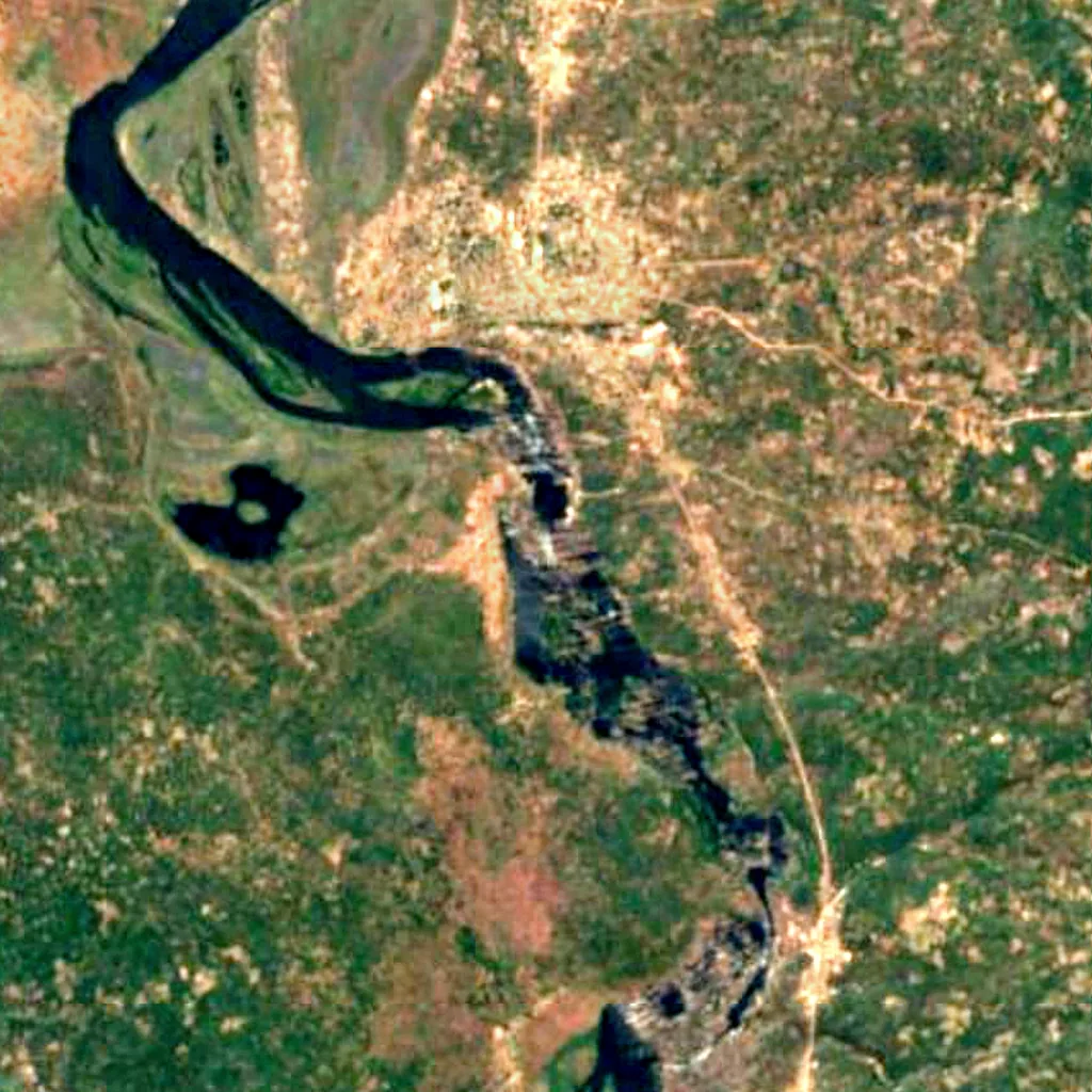 Mambilima Falls seen from above (Sentinel-2)