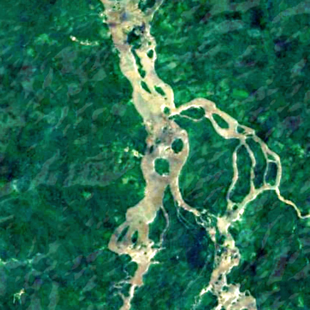 Manbari rapids seen from above (Sentinel-2)