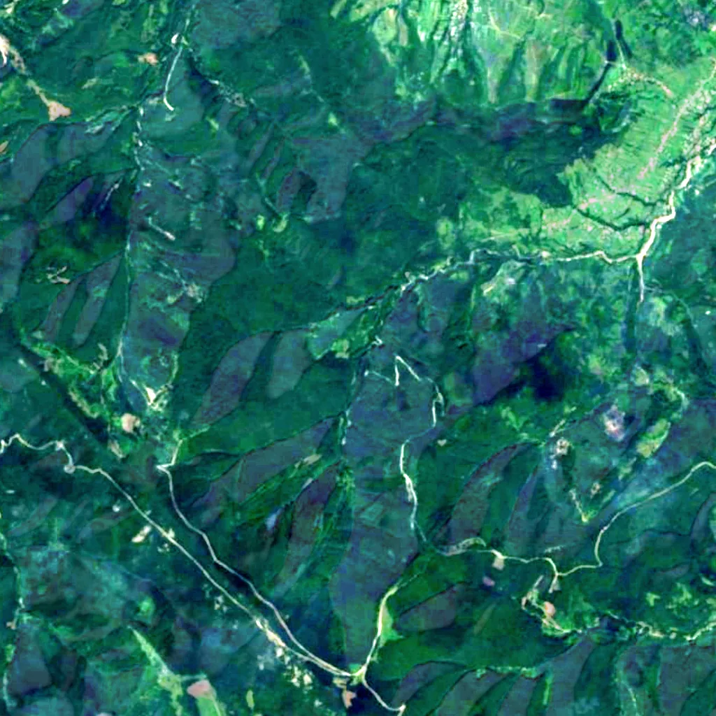 Maniava waterfall seen from above (Sentinel-2)