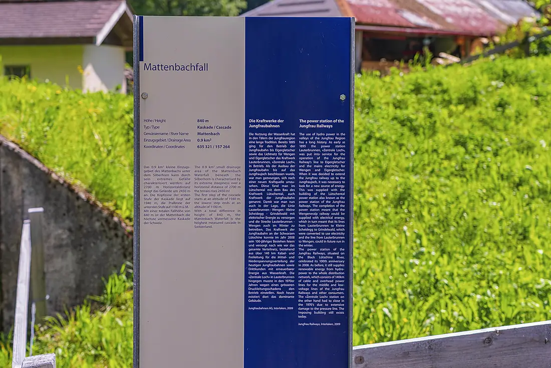 Mattenbachfälle BE Infotafel Lauterbrunnen