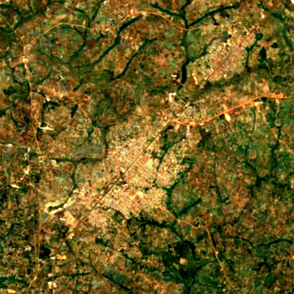 Mayanka Waterfalls seen from above (Sentinel-2)