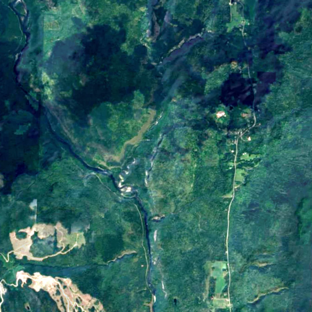 McDiarmid Falls seen from above (Sentinel-2)