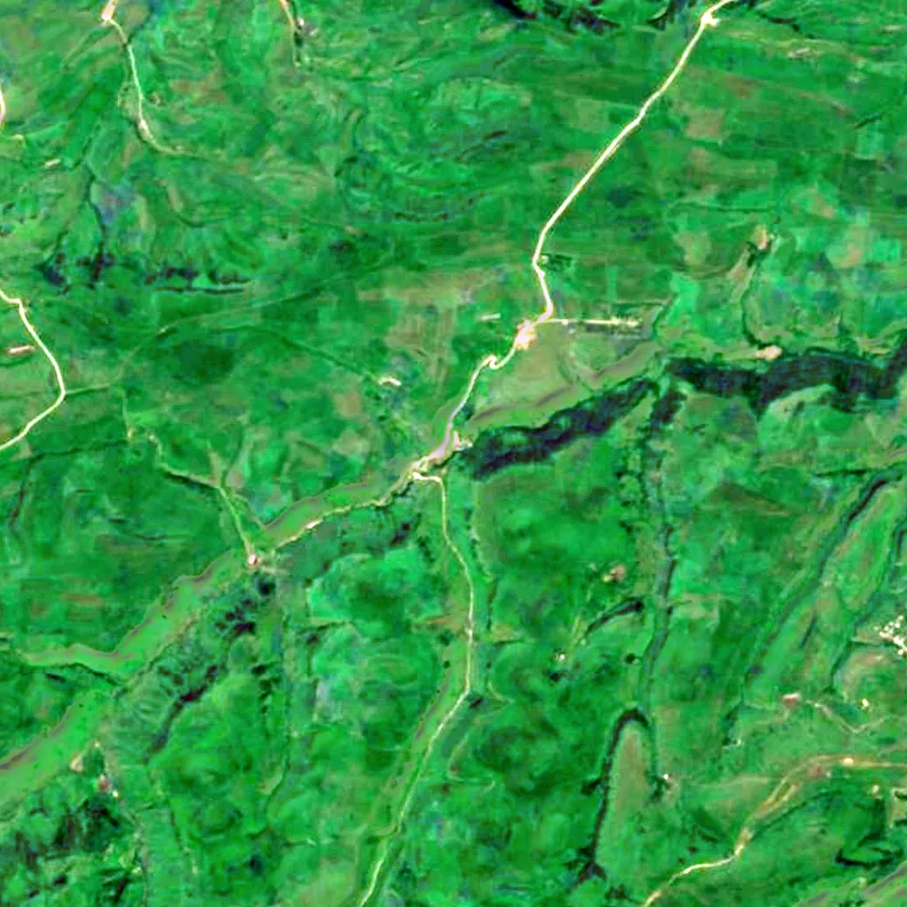 Medovyye Vodopady seen from above (Sentinel-2)