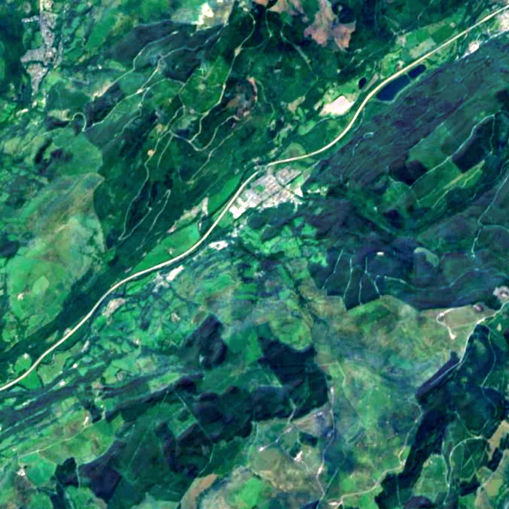 Melincourt Falls seen from above (Sentinel-2)