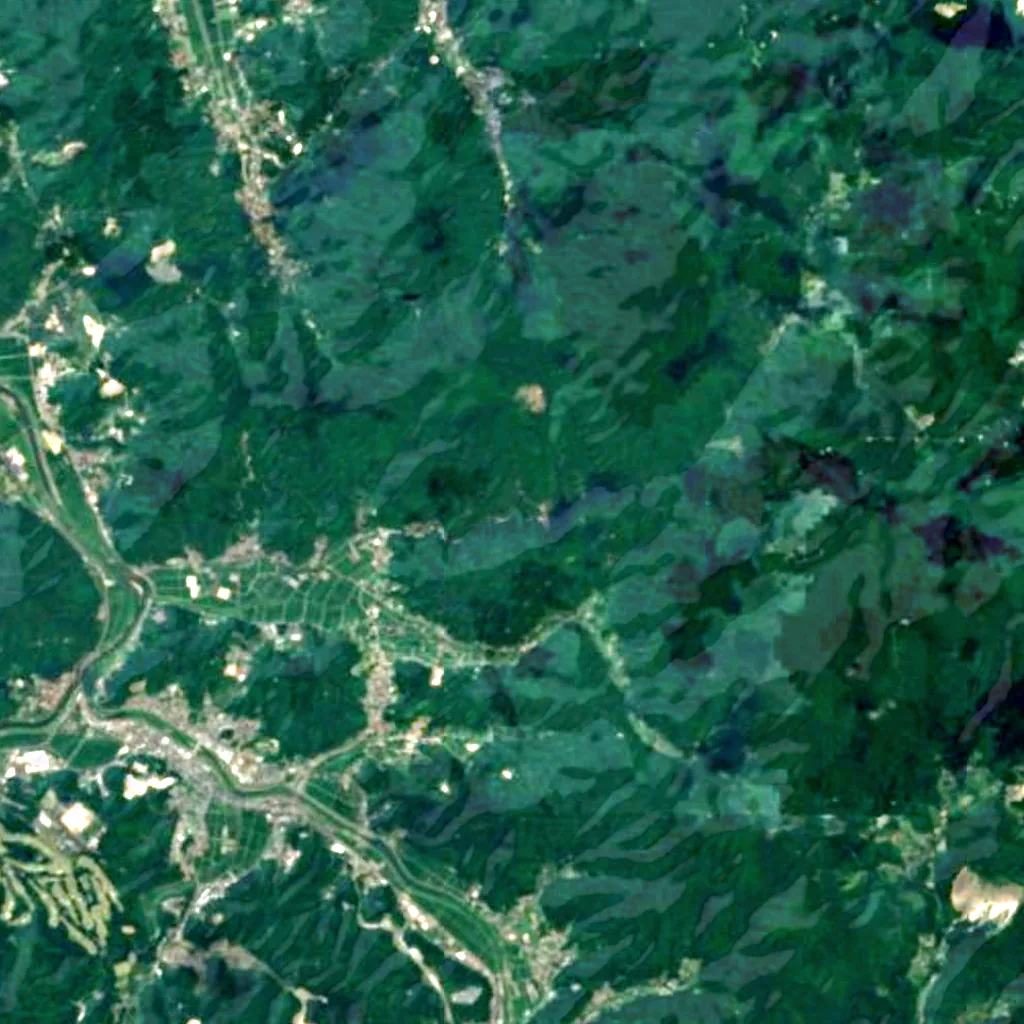 Mikaeri Falls seen from above (Sentinel-2)