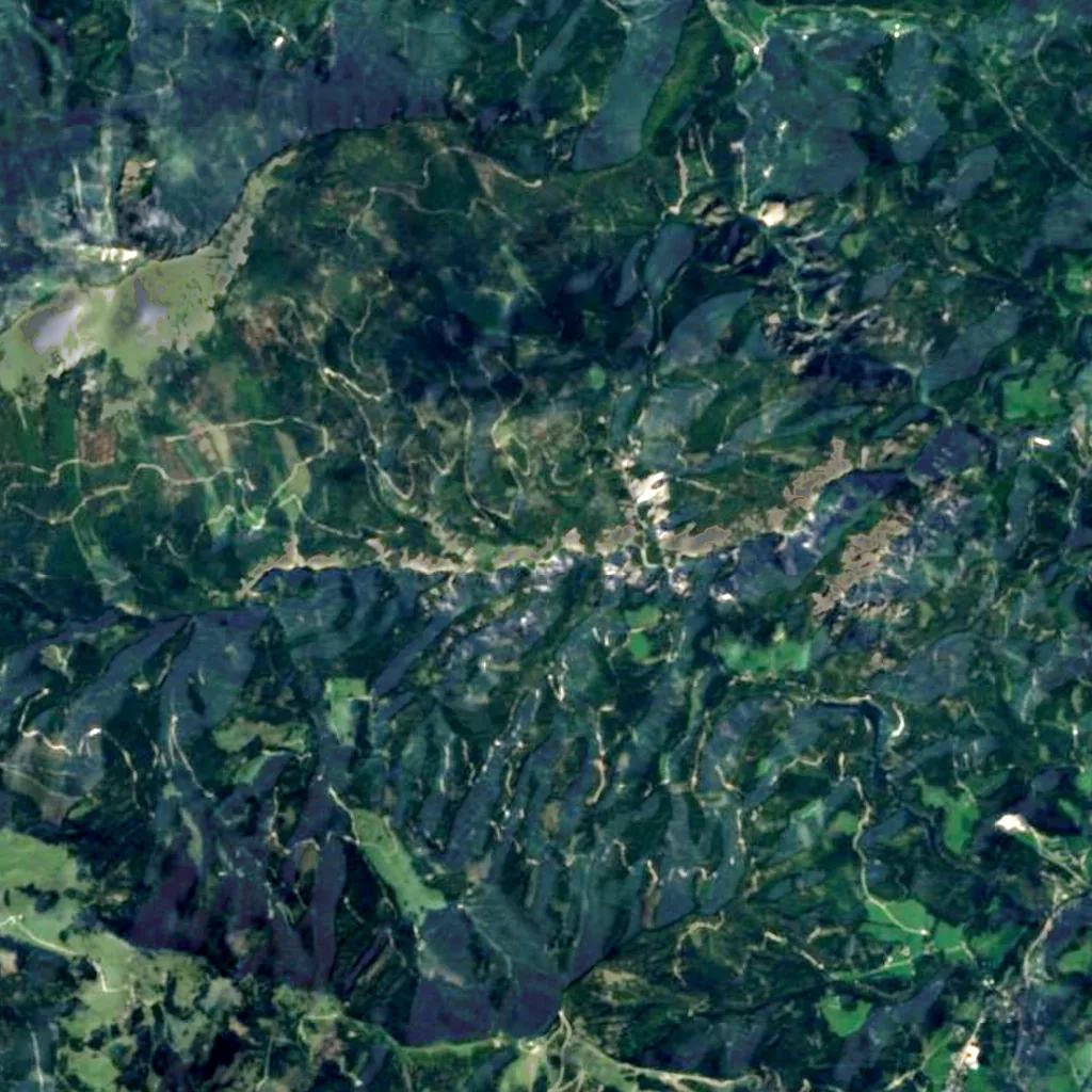 Mira Fall seen from above (Sentinel-2)