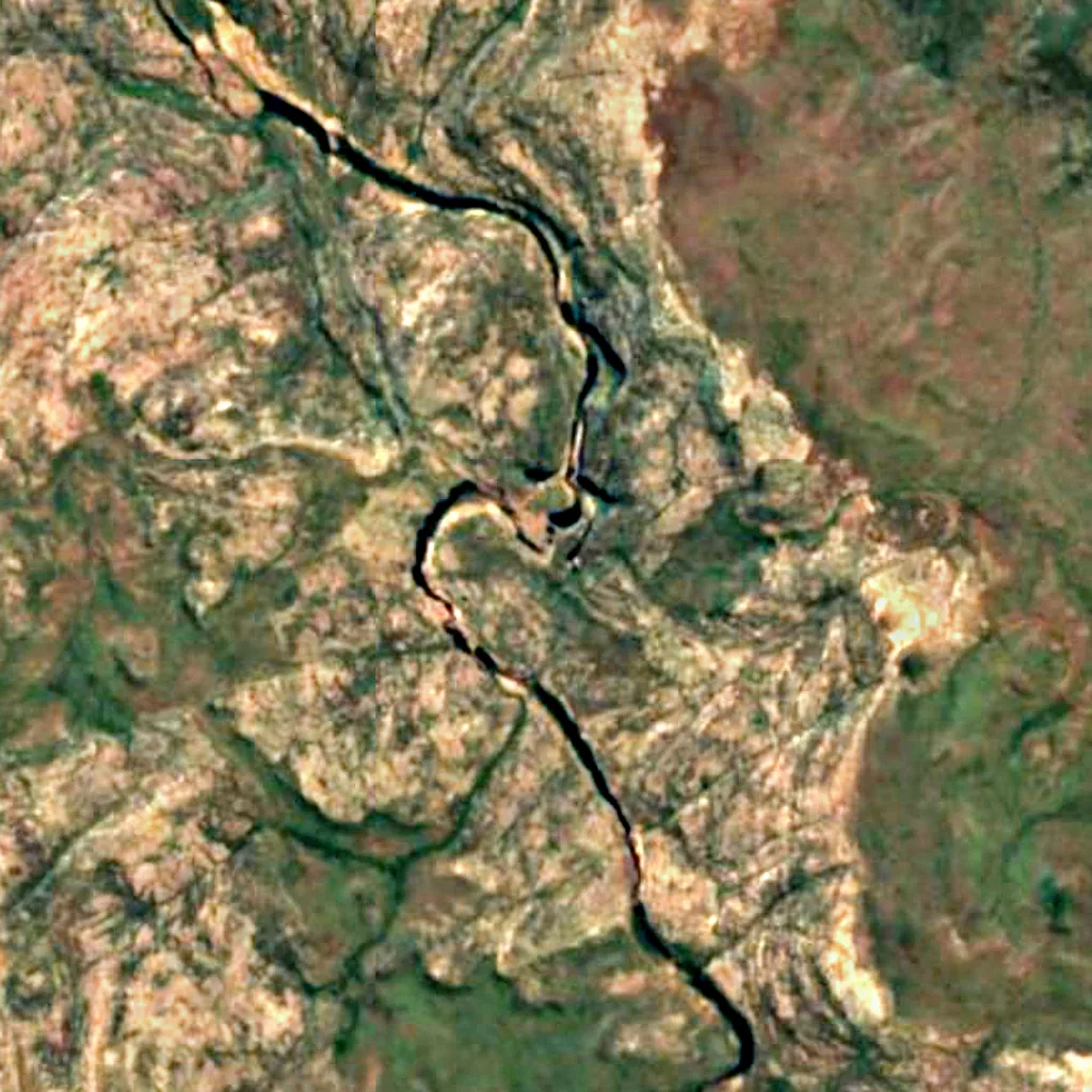 Mitchell Falls seen from above (Sentinel-2)