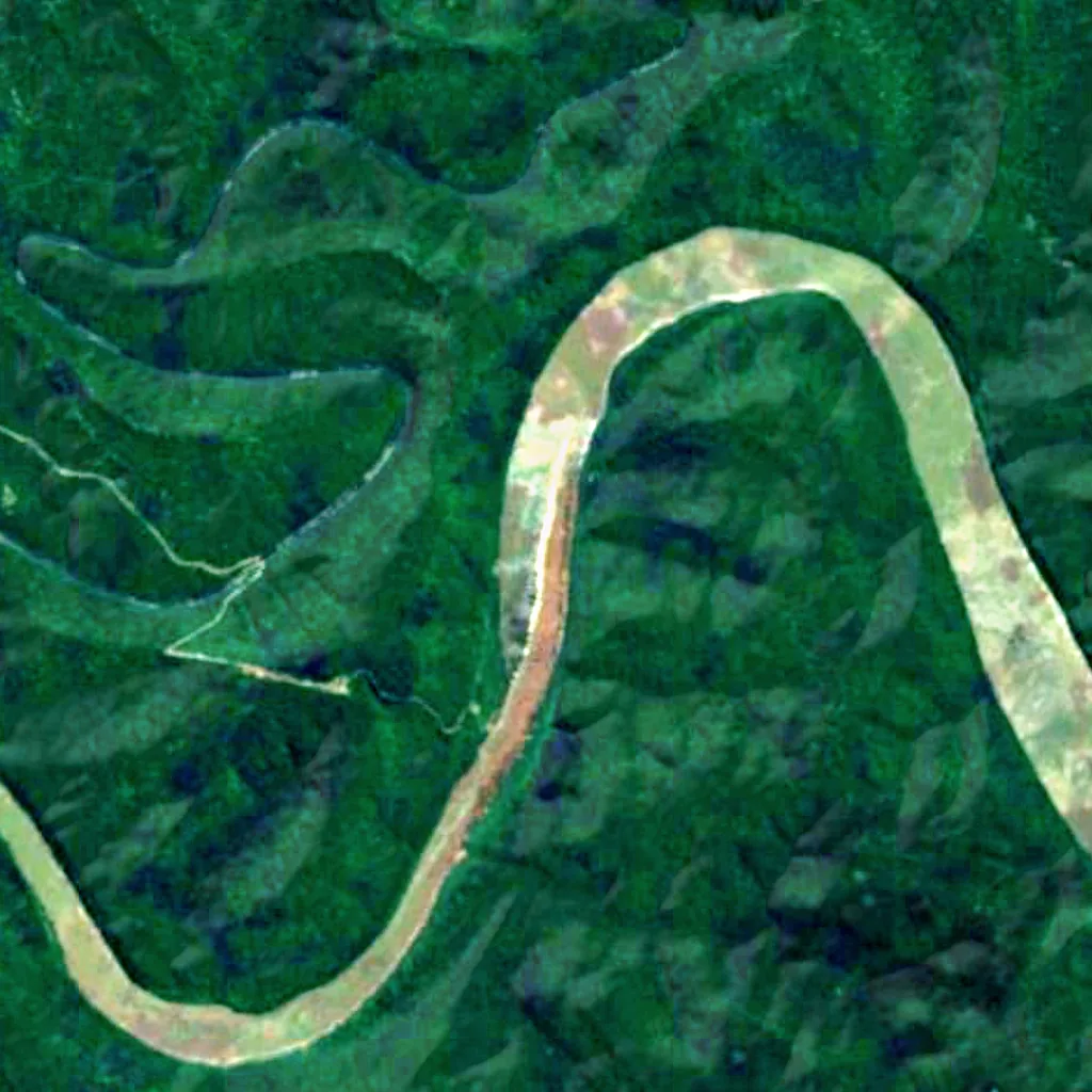 Moconá Waterfalls seen from above (Sentinel-2)