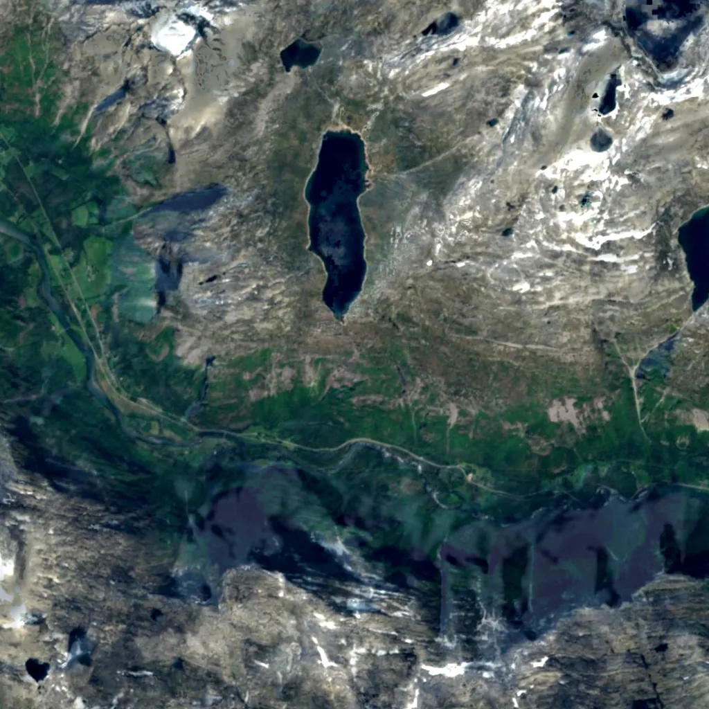 Mongefossen seen from above (Sentinel-2)