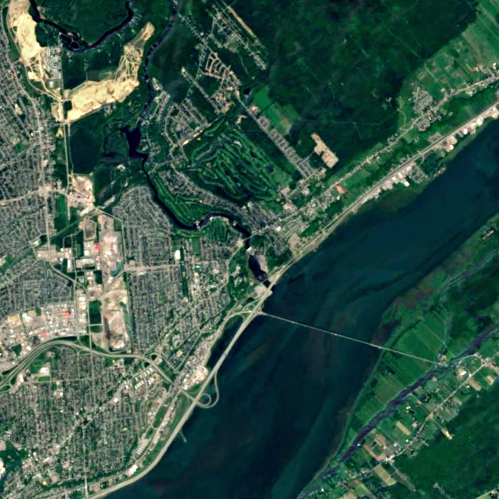 Montmorency Falls seen from above (Sentinel-2)