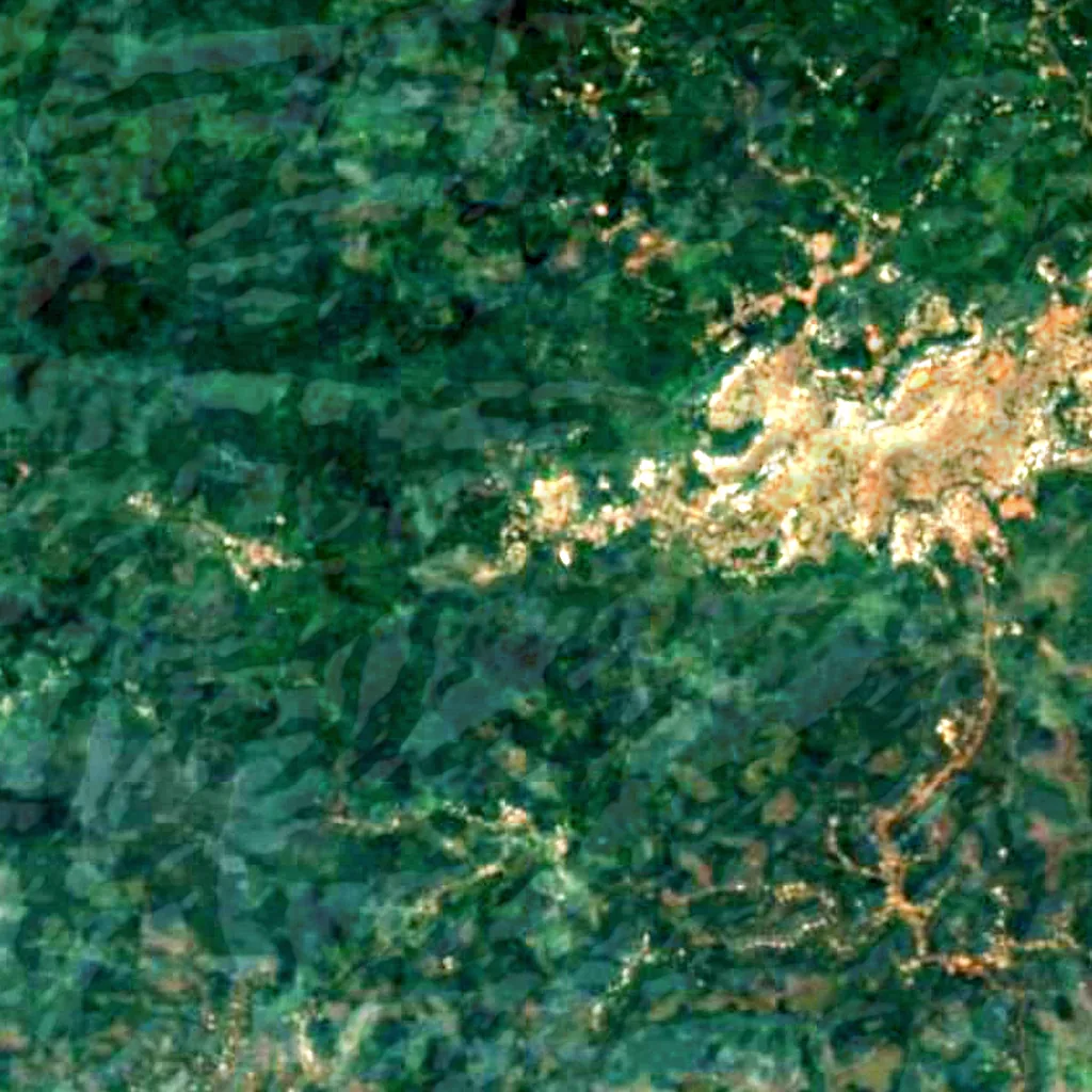 Mouankeu Waterfall seen from above (Sentinel-2)