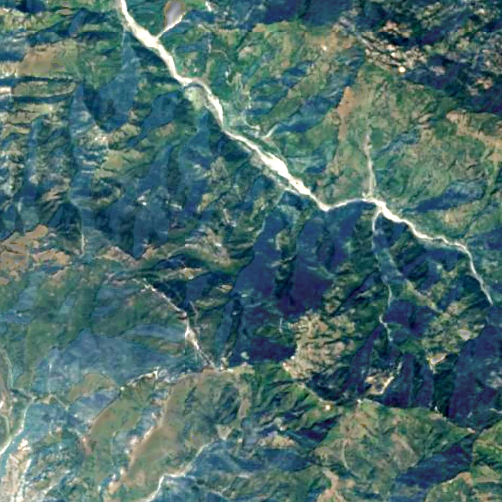 Namaste Falls seen from above (Sentinel-2)