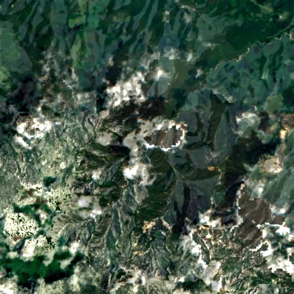 Namekawa Great Falls seen from above (Sentinel-2)