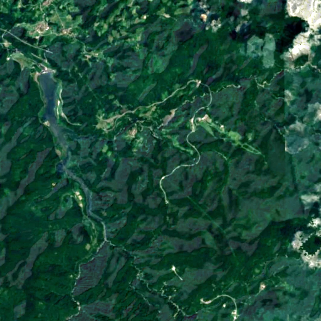Nanatsu Falls seen from above (Sentinel-2)