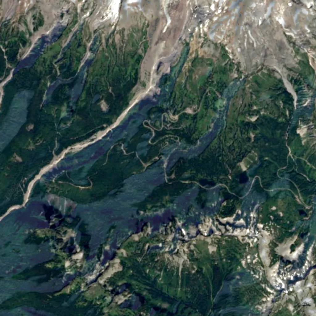 Narada Falls seen from above (Sentinel-2)