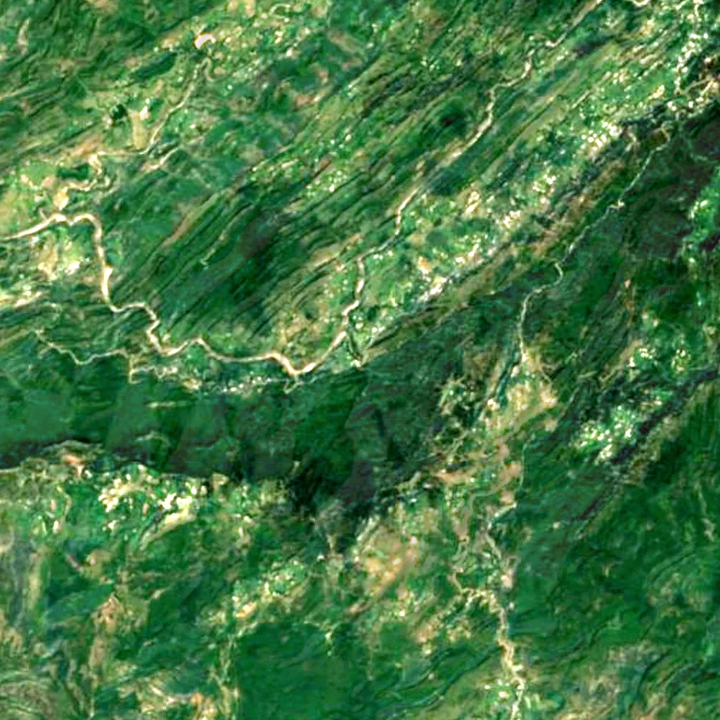 Neela Sandh Waterfall seen from above (Sentinel-2)