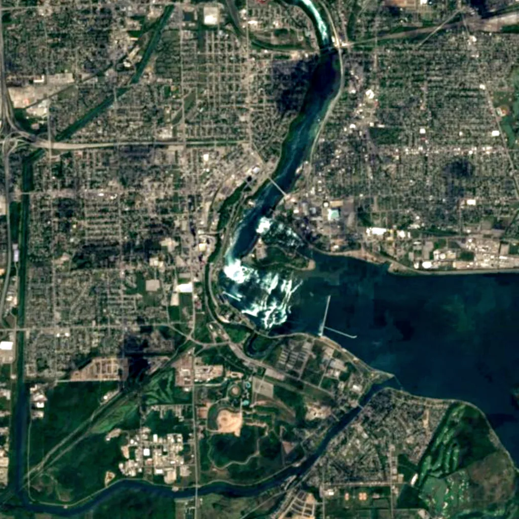 Niagara Falls seen from above (Sentinel-2)
