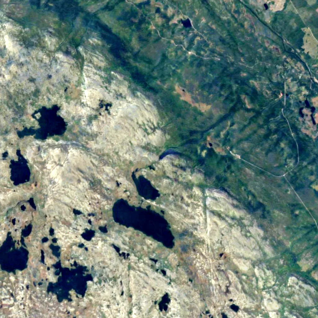 Njupeskär seen from above (Sentinel-2)