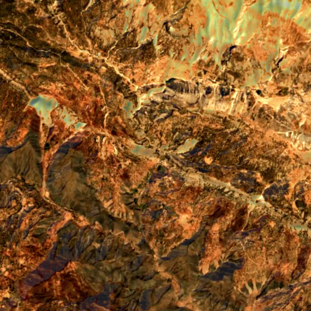 Nojian Waterfall seen from above (Sentinel-2)