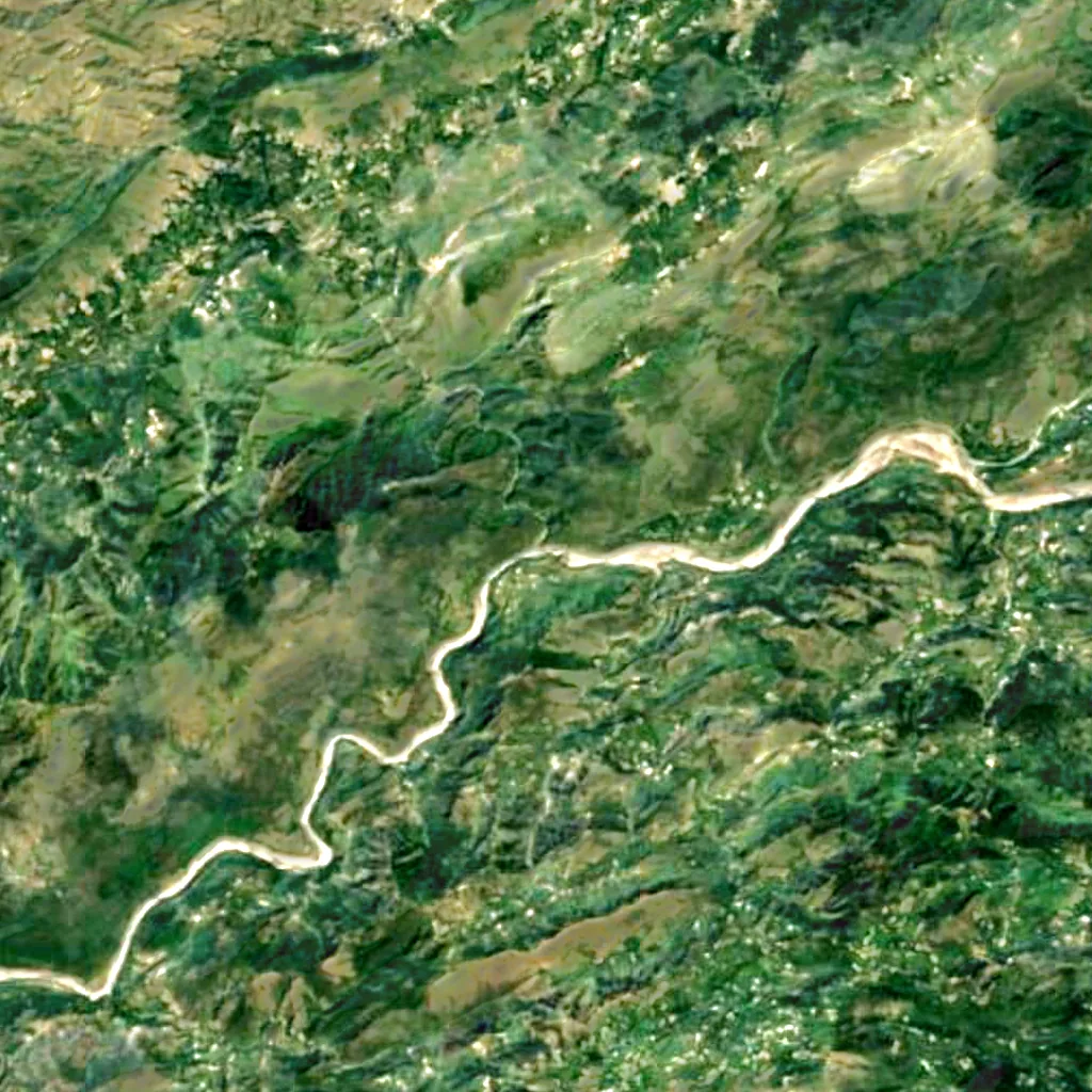 Noori Waterfall seen from above (Sentinel-2)