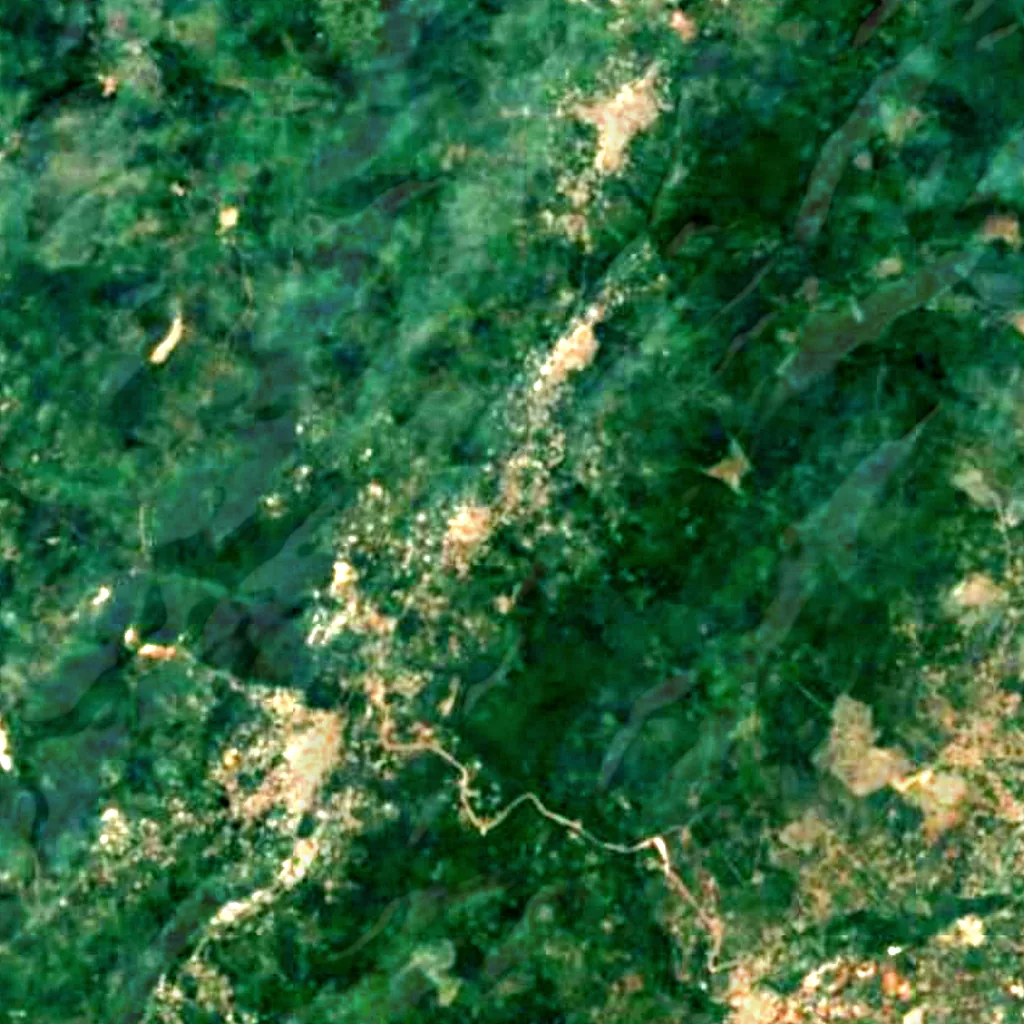Obosomase Waterfalls seen from above (Sentinel-2)