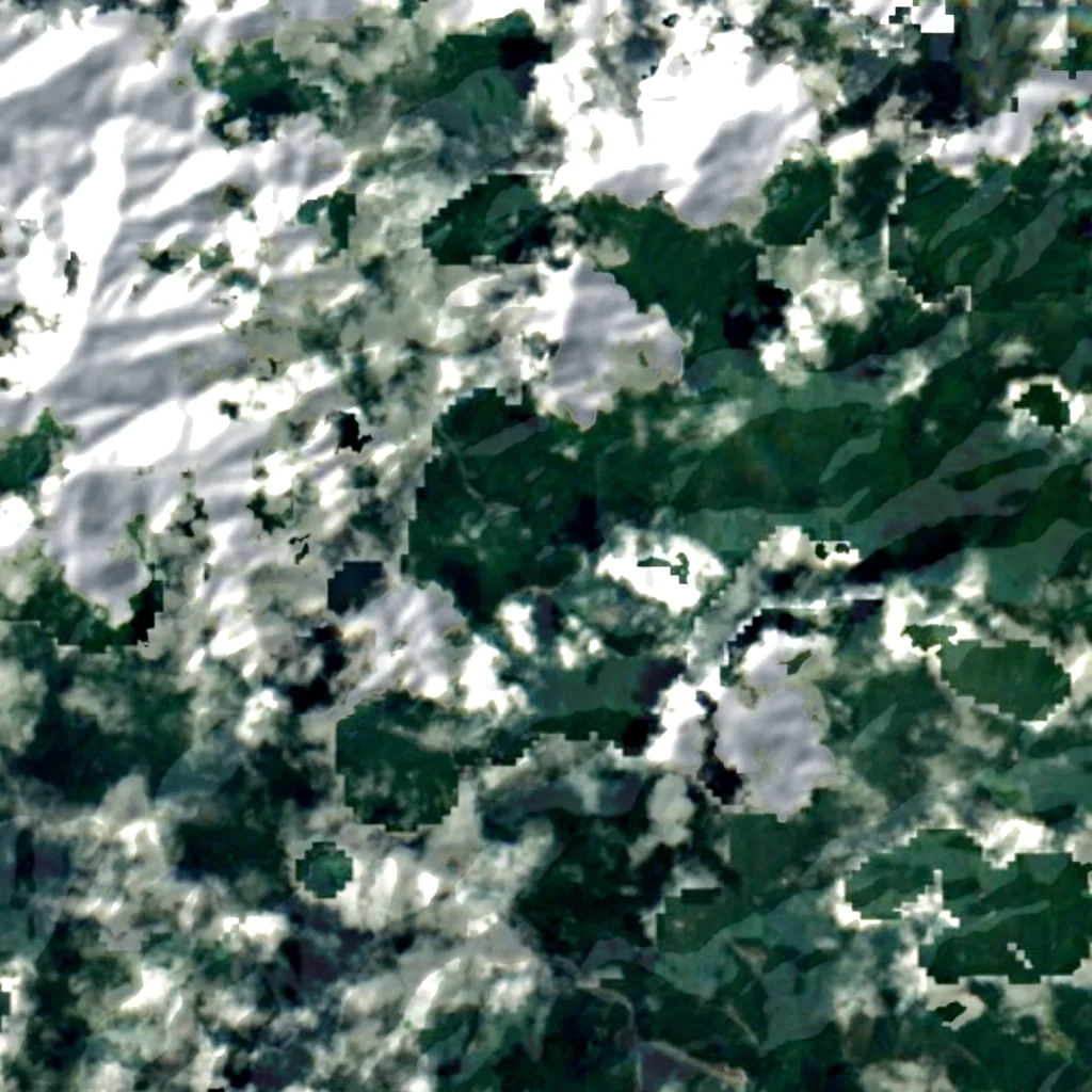 Ogama Falls seen from above (Sentinel-2)