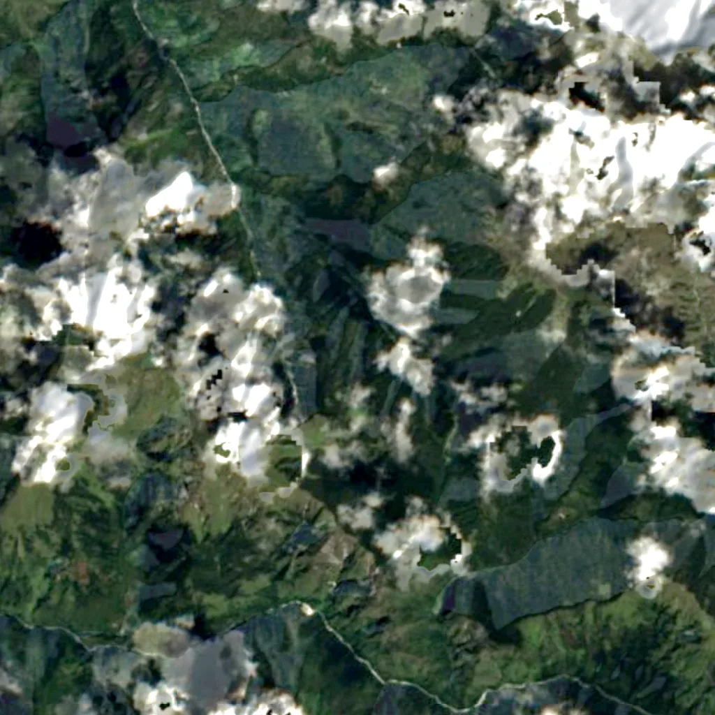 Pachal waterfall seen from above (Sentinel-2)
