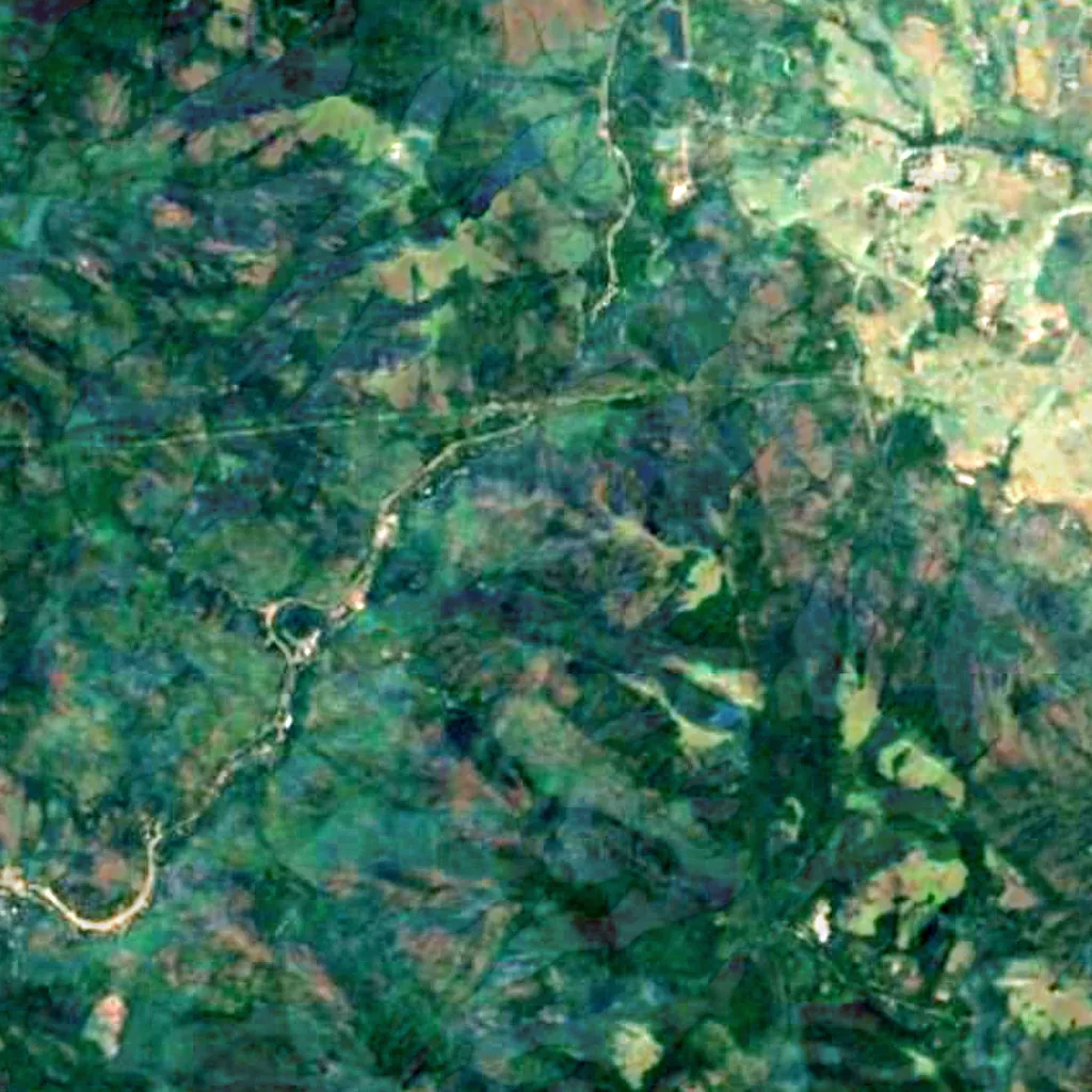 Palaruvi Falls seen from above (Sentinel-2)