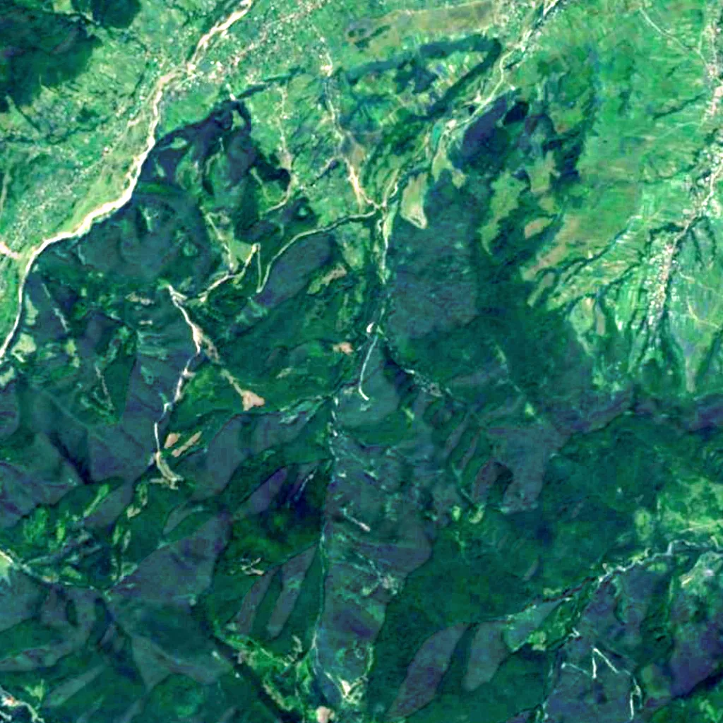 Peremoha Waterfall seen from above (Sentinel-2)