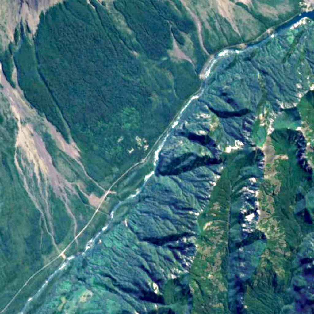Petrohué Waterfalls seen from above (Sentinel-2)