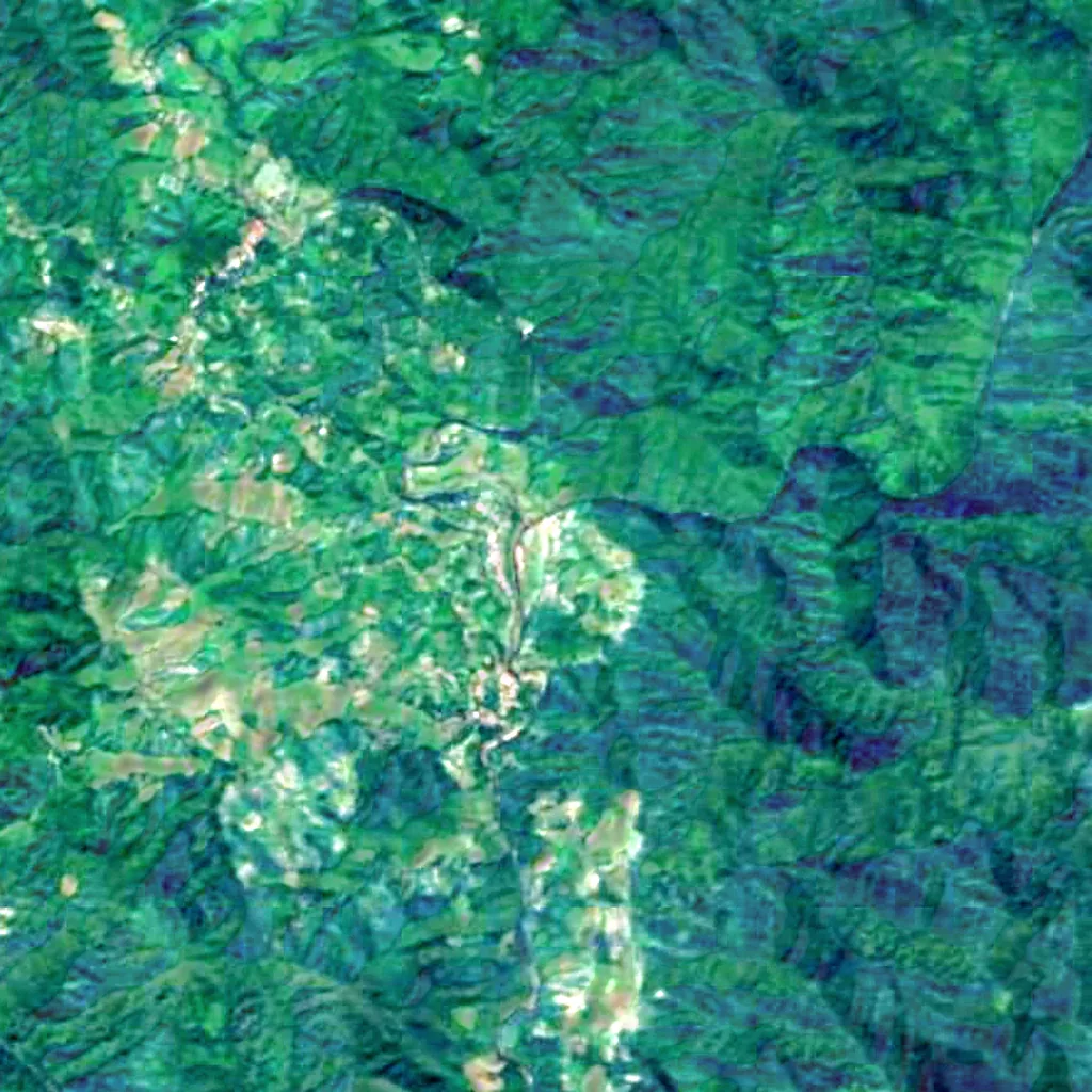 Phu Fa waterfall seen from above (Sentinel-2)