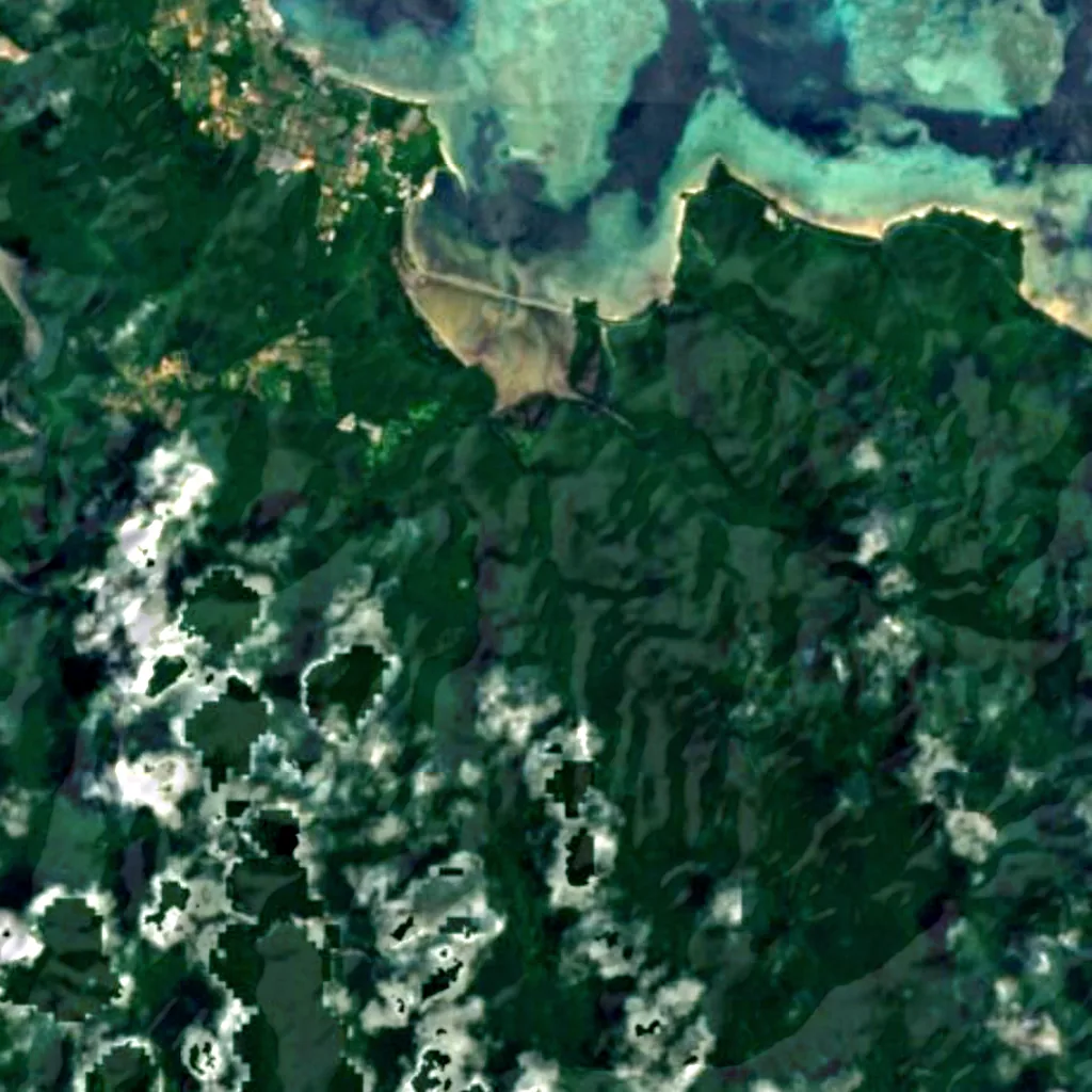 Pinaisāra Falls seen from above (Sentinel-2)