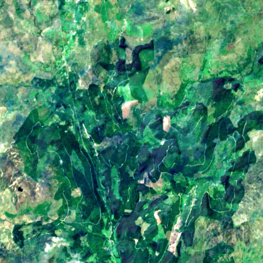 Pistyll Cain seen from above (Sentinel-2)