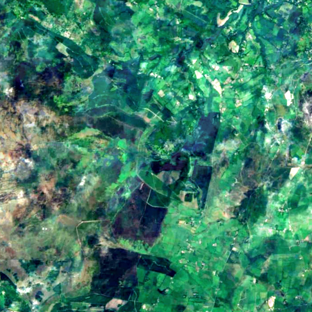 Powerscourt Waterfall seen from above (Sentinel-2)